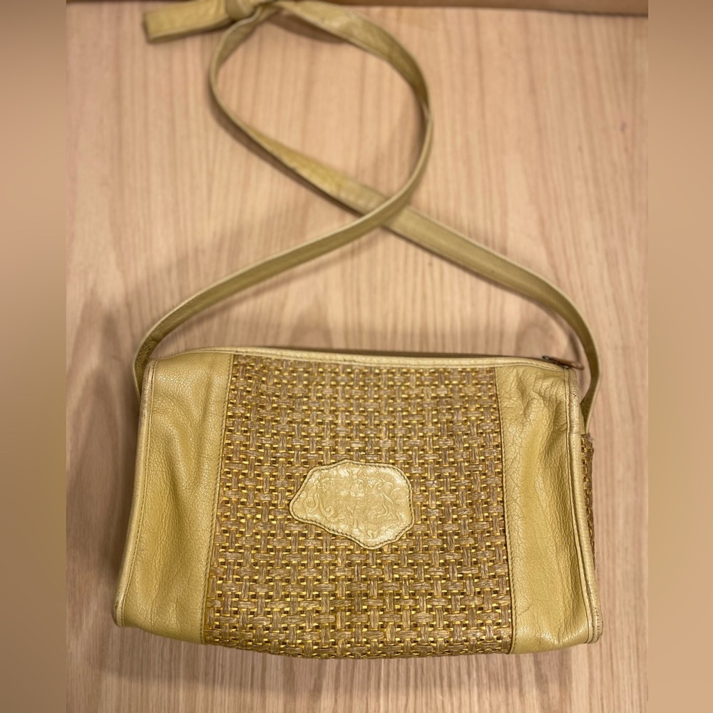 Carlos Falchi Yellow Leather Crossbody Bag